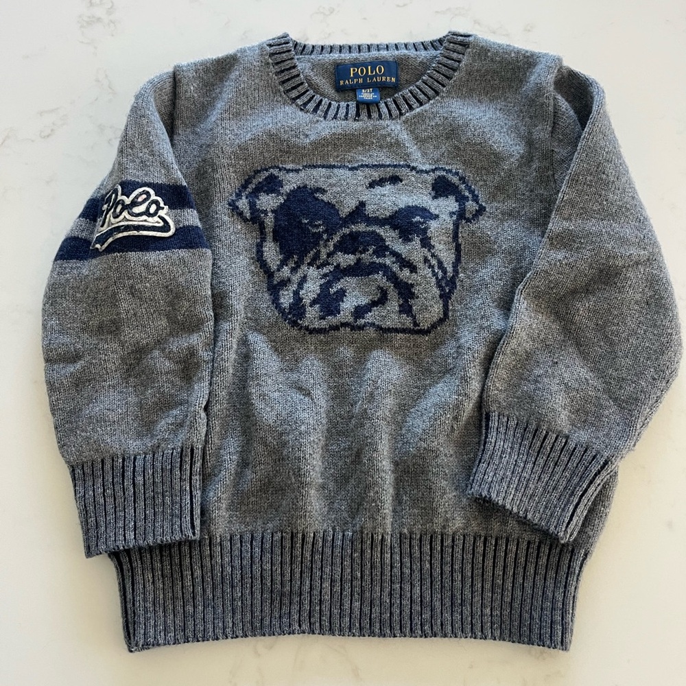 Polo by Ralph Lauren Gray Bulldog Sweater